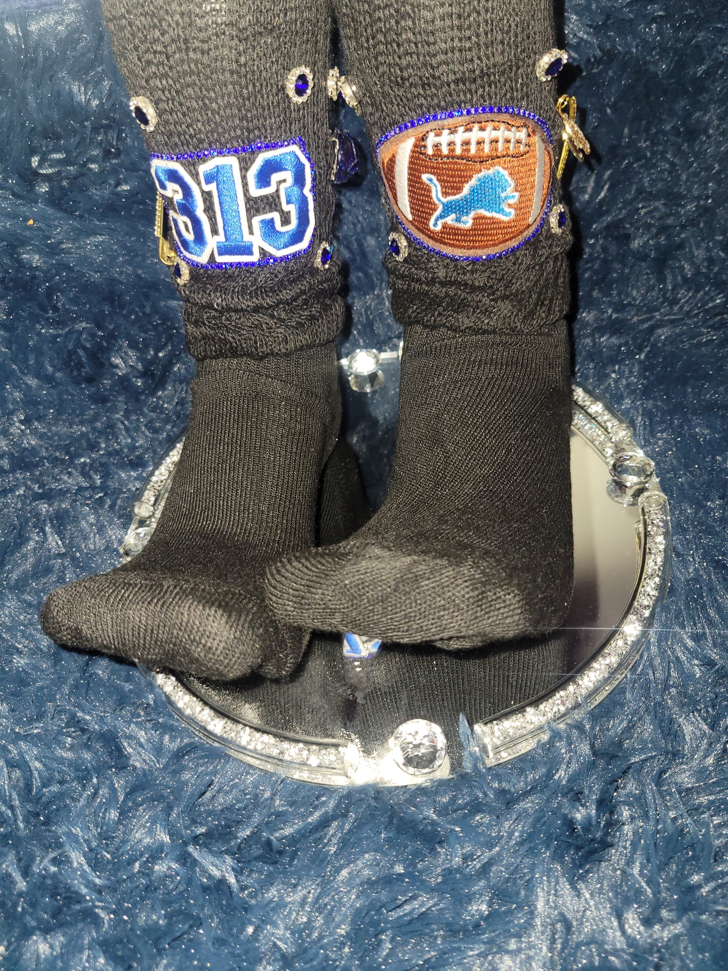 Lions themed custom bling junk socks