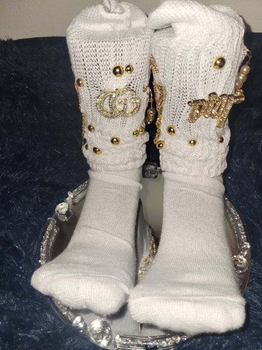 Luxury inspired bling socks