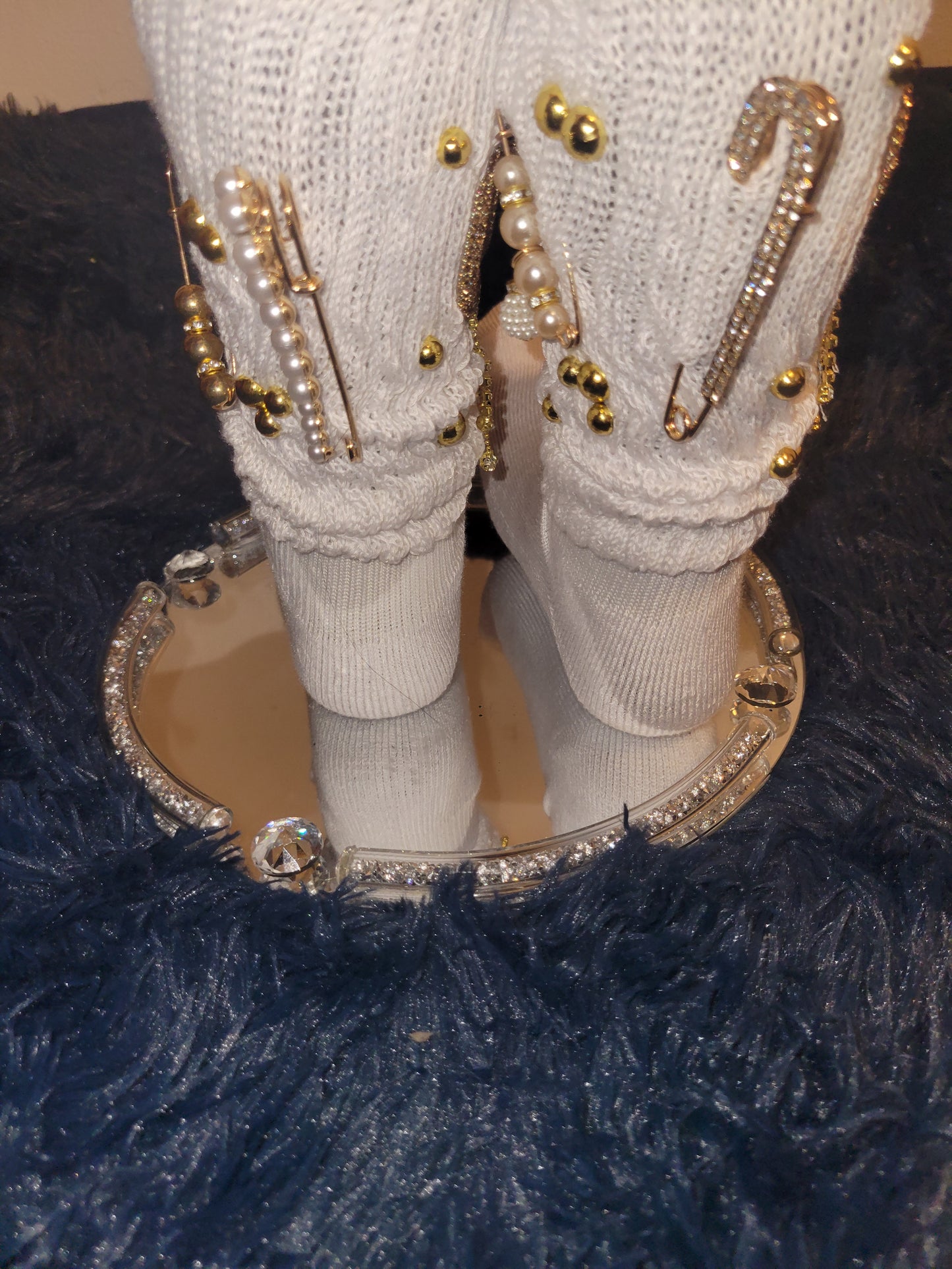 Luxury inspired bling socks