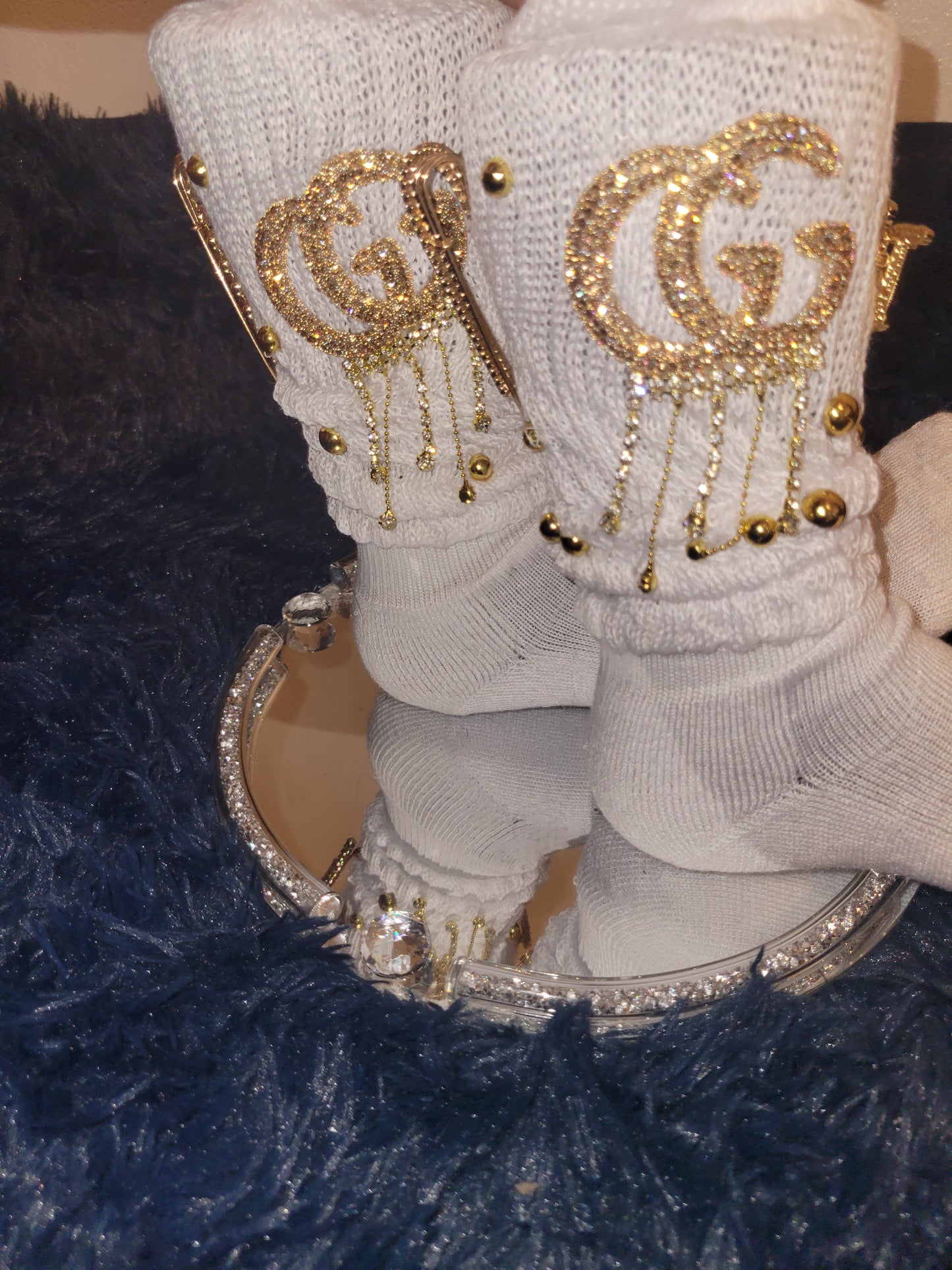 Luxury inspired bling socks